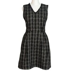 NWT Solitaire Black Tweed Dress Sleeveless V Neck‎ Career Party Cocktail Size 12